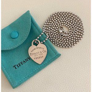 Tiffany & Co Heart Dog Tag Necklace
